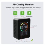 Digital multifunctional tester for air quality, temperature and humidity, 3 in 1, black color